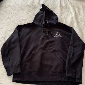 Gently Loved Black Hoodie with H U F Logo Unisex